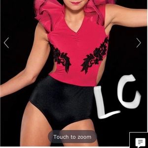 Kelle One Piece dance costume, Red and Black. Great condition. CL. $35.